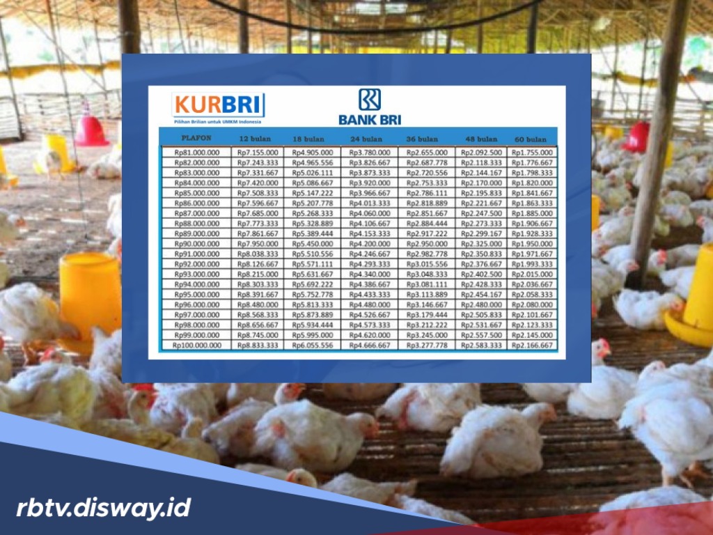 Tabel KUR BRI Hari Ini, Pinjaman Rp 45 Juta Tanpa Agunan, Angsuran Kurang dari Rp 1 Juta