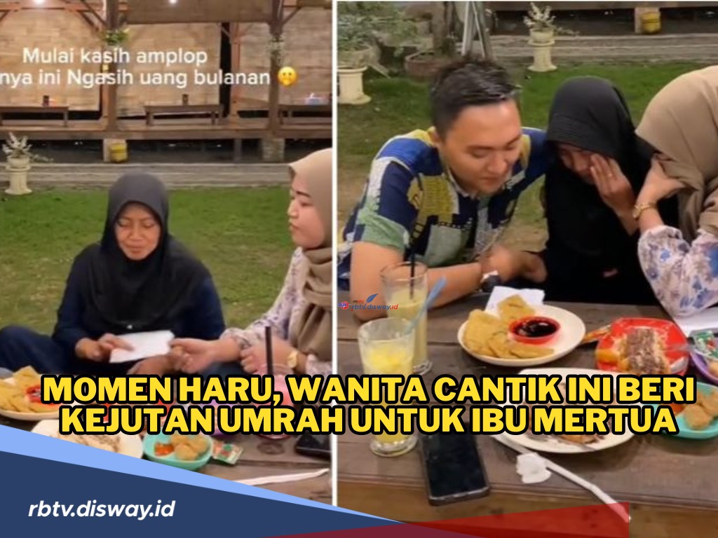 Momen Haru, Wanita Cantik Ini Beri Kejutan Umrah untuk Ibu Mertua, Bikin Warganet Mewek