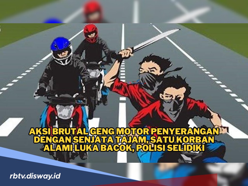 Aksi Brutal Geng Motor Bersenjata Tajam, Seorang Pemuda Alami Luka Bacok