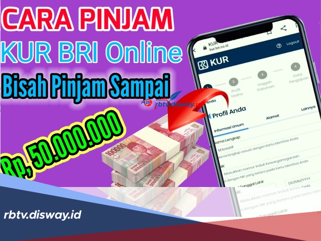 Pinjaman KUR BRI Online, Bisa Ajukan Rp 50 Juta Bunga Rendah, Cek Syarat dan Cara Pengajuannya