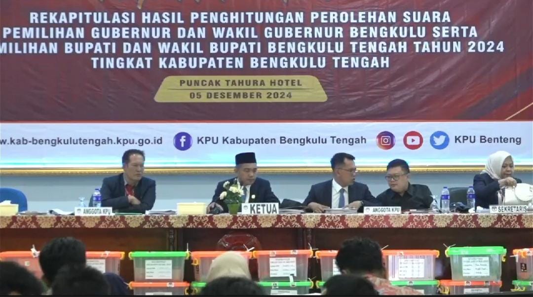 Pleno KPU Tuntas, Rachmat-Tarmizi Raih Suara Terbanyak di Pilkada Bengkulu Tengah