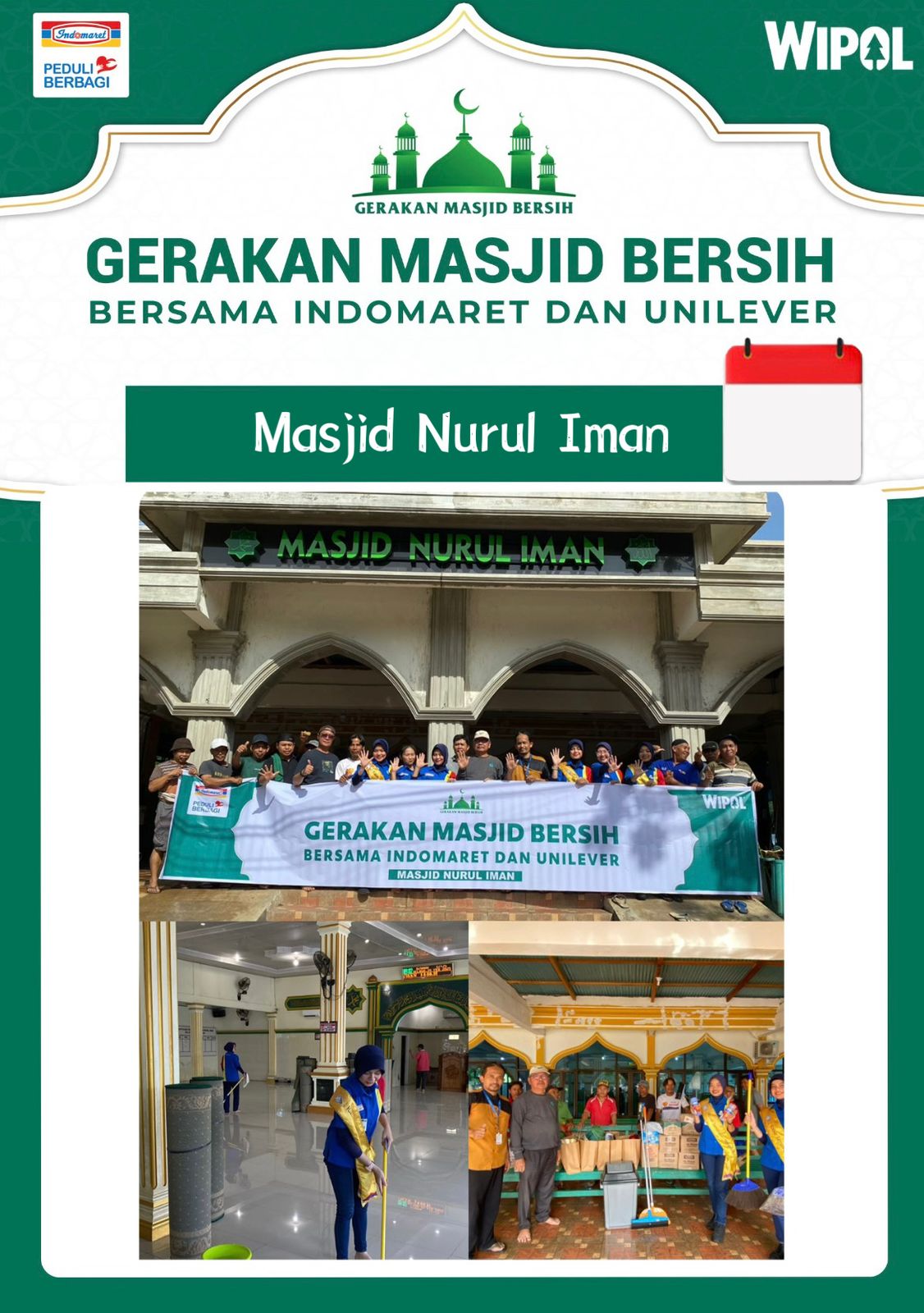 GMB 2025 di Bengkulu, Indomaret dan Unilever Indonesia Lakukan Bersih-bersih Masjid dan Apresiasi Marbot
