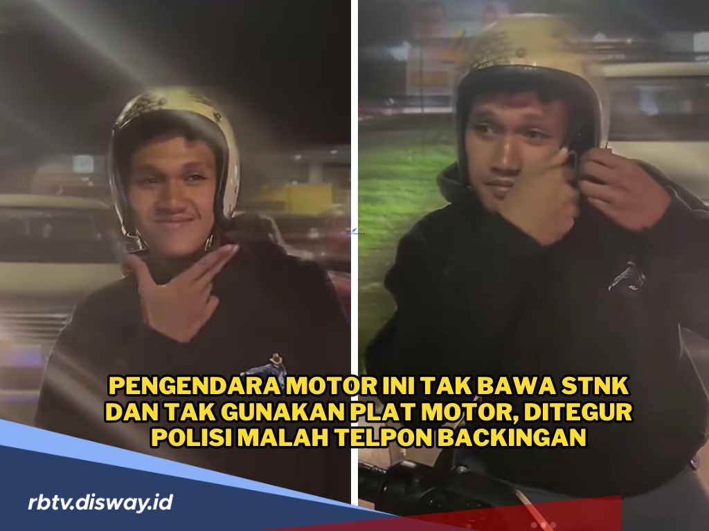 Tanpa Nopol dan Tak Bawa STNK, Pengendara Motor Ini Pamer Telpon Backingan Saat Ditegur Polisi