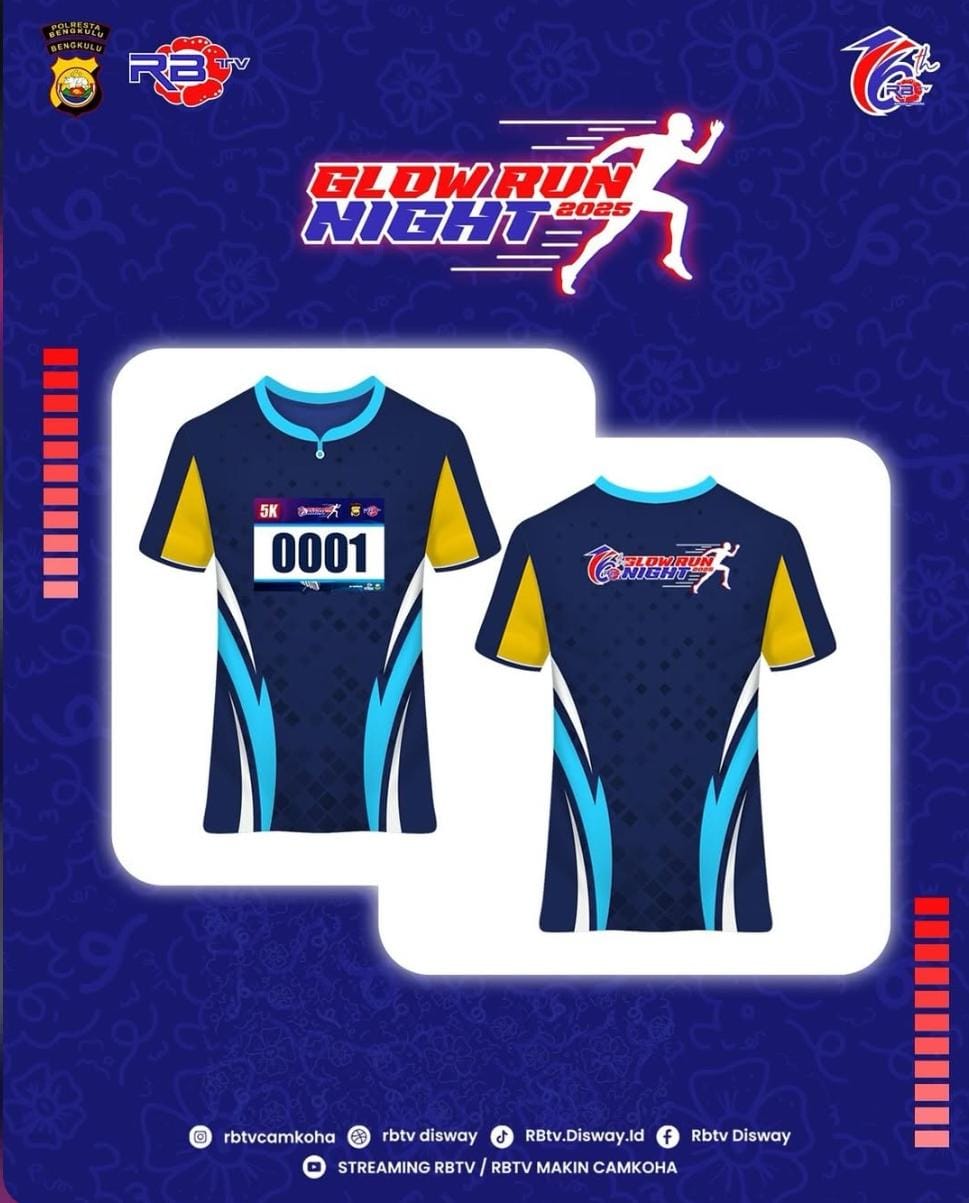Jersey Glow Run Night RBTV x Polresta Resmi Dirilis, Bikin Pelari Makin Gaya dan Nyaman