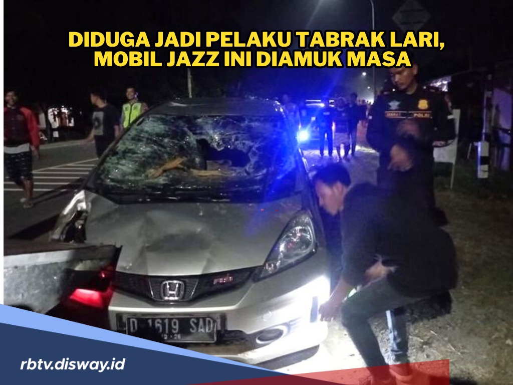 Didugai Pelaku Tabrak Lari, Mobil Jazz Ini Diamuk Massa dan Ternyata Gunakan Nopol Palsu!