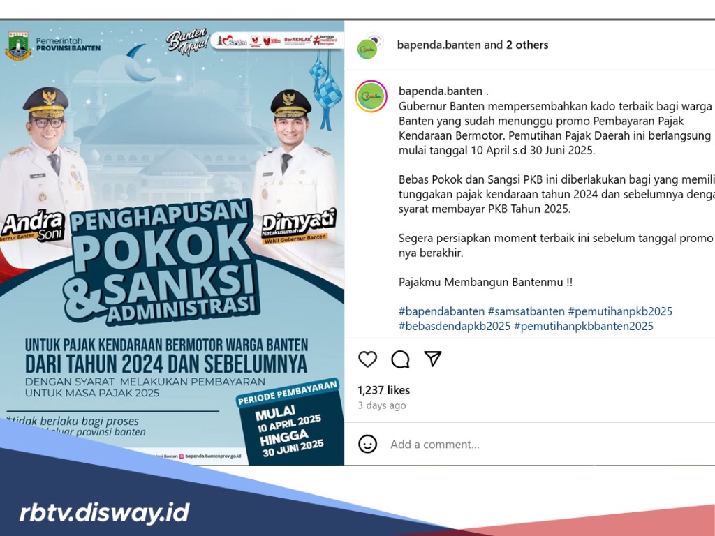 Warga Banten Siap-siap, Pemutihan Pajak Kendaraan Segera Hadir, Ini Besaran Pengurangannya