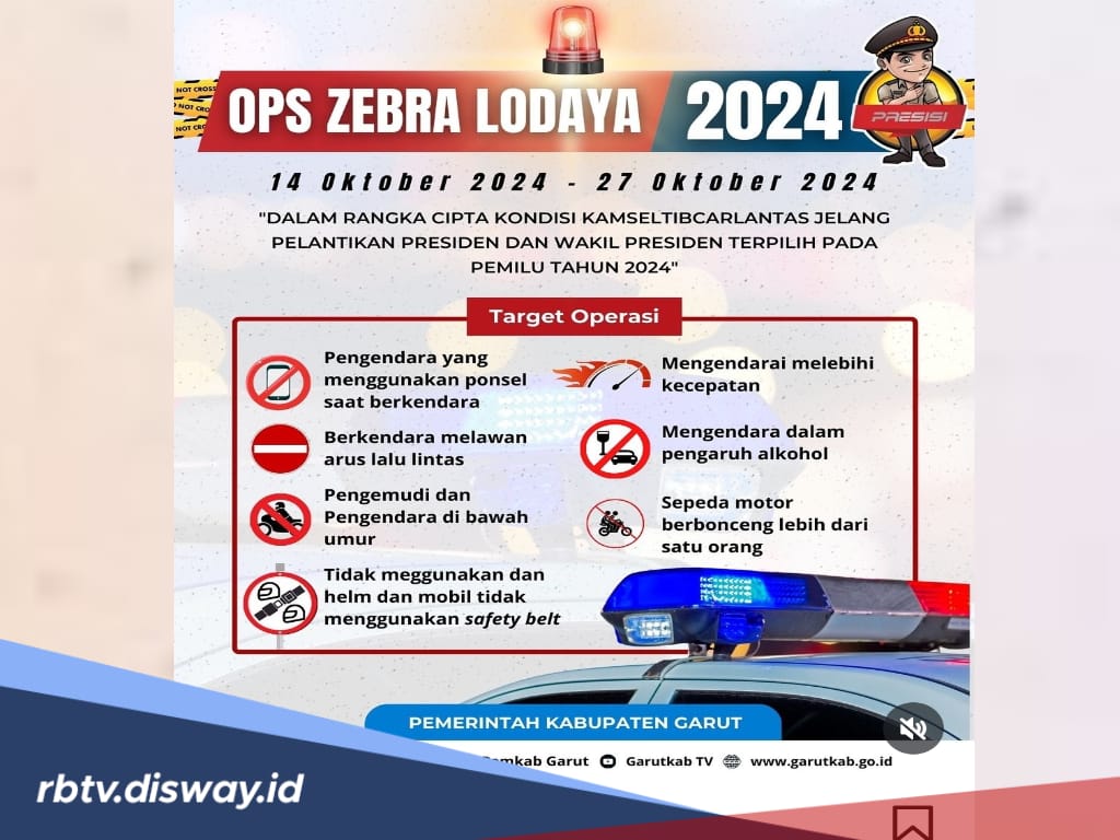 Operasi Zebra 2024 di Garut Digelar 2 Minggu, Ini Titik Lokasi dan Target Pelanggaran