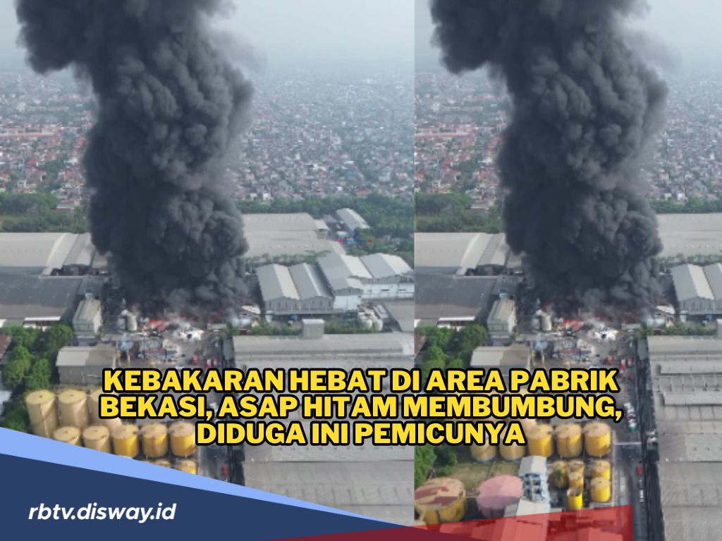 Warga Panik! Kebakaran Hebat Landa Area Pabrik di Bekasi, 1 Karyawan Dilarikan ke Rumah Sakit 