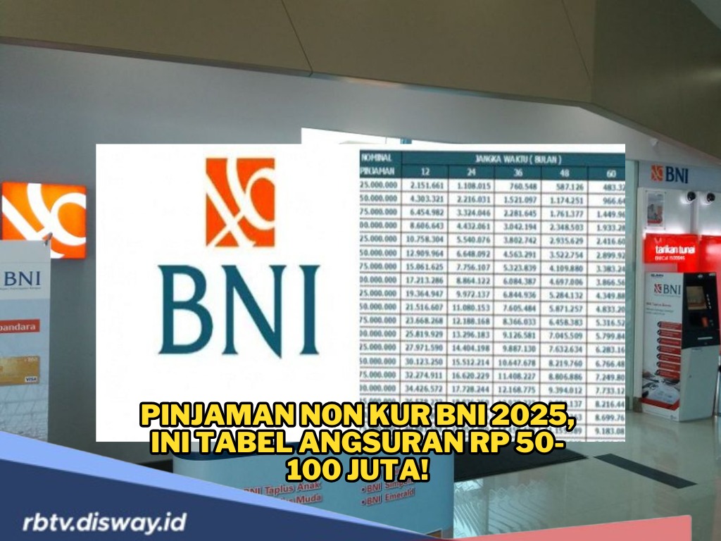Punya Keperluan untuk Berbagai Kebutuhan? Yuk Ajukan Pinjaman Non KUR BNI 2025, Ini Tabel Angsuran Rp 50- 100 