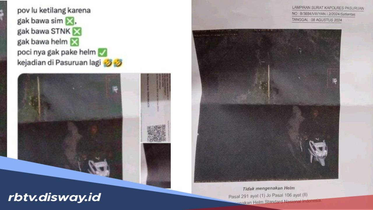 Viral! Gara-gara Bonceng Pocong tak Pakai Helm Pria di Pasuruan Terima Surat E-Tilang dari Polres