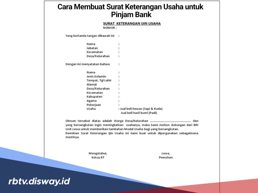 Cara Membuat Surat Keterangan Usaha untuk Pinjaman di Bank, Bisa Offline dan Online