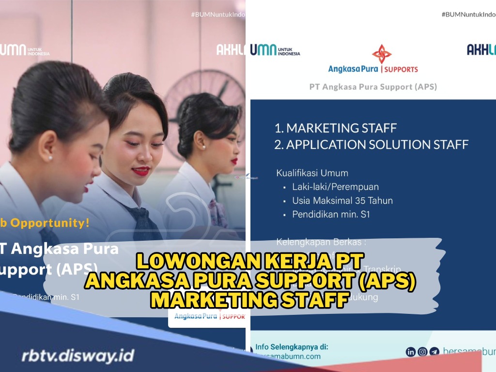 Jangan Pakai Lama! Buruan Daftar Lowongan Kerja PT Angkasa Pura Support, Ini Posisi dan Persyaratannya