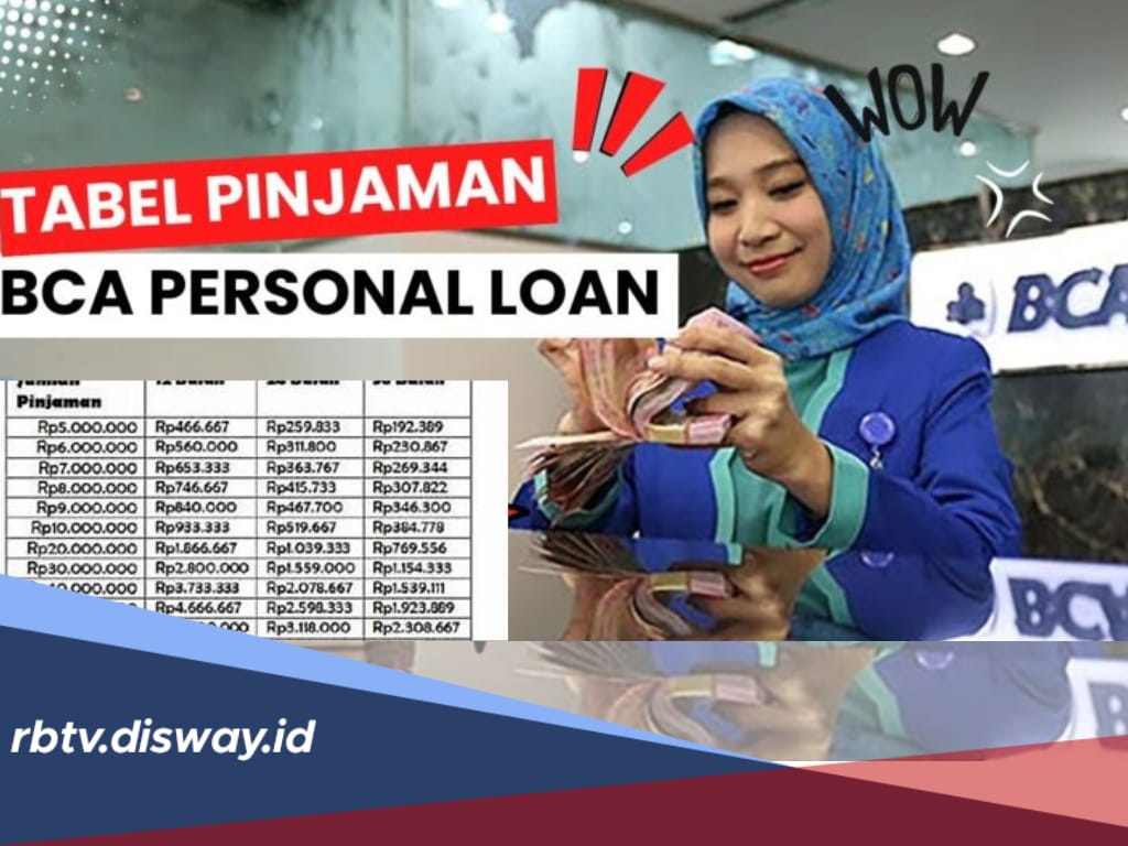 Syarat dan Cara Pengajuan BCA Personal Loan, Simulasi Cicilan  Rp5-45 Juta Tenor 1 Hingga 3 Tahun