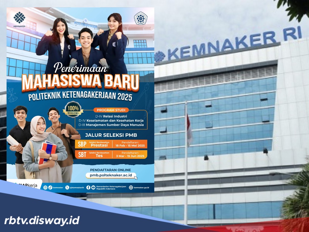 Polteknaker Buka Beasiswa Kuliah Gratis 2025, Tersedia 2 Jalur Pendaftaran, Yuk Daftar!