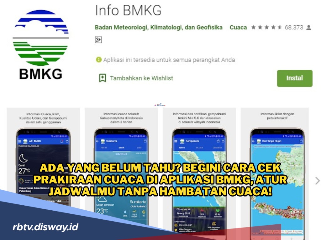 Bagiamana Cuaca Besok? Begini Cara Cek Prakiraan Cuaca Setiap Hari di Aplikasi BMKG, Mudah