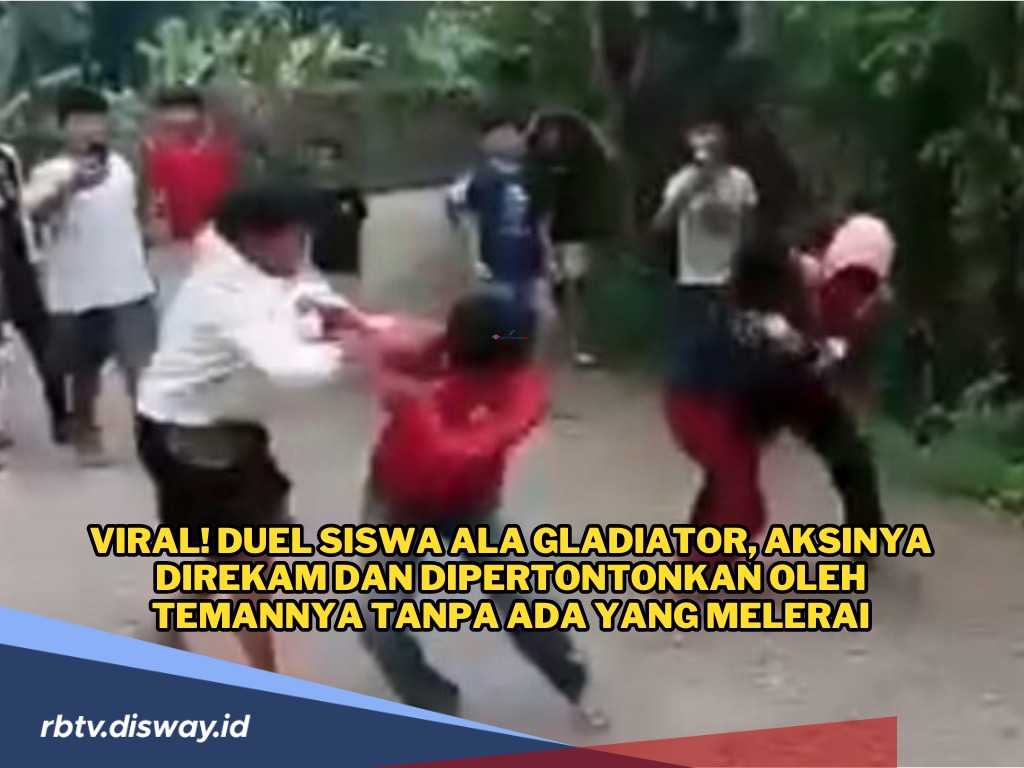 Viral! Duel Ala Gladiator Siswa SD, Aksinya Direkam Sambil Ditonton Temannya 