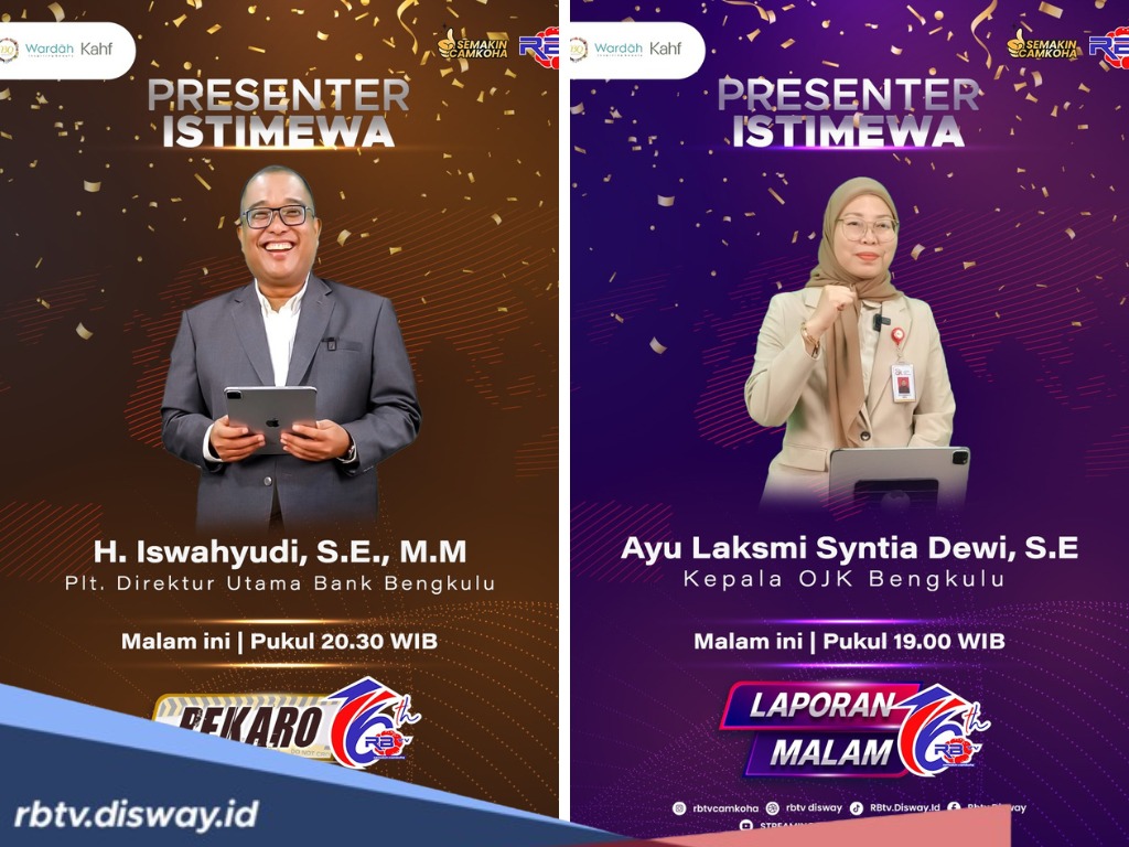 Presenter Istimewa RBTV, Kepala OJK dan Plt Dirut Bank Bengkulu Bawakan Berita Perkaro dan Laporan Malam