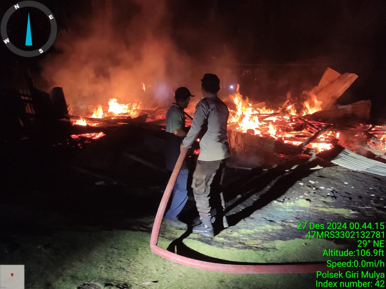 Kebakaran di Air Sebayur, Dua Rumah Hangus Rata Dengan Tanah