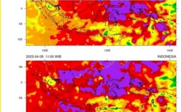 Warning Cuaca Panas Minggu 9 April, Berlama di Luar Ruangan, Kulit bisa Terbakar 