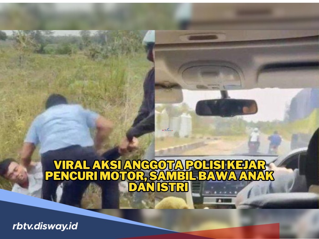 Viral Aksi Heroik Seorang Polisi Bersama Istri dan Anak Kejar Pelaku Curanmor, Sempat Ada Tembakan