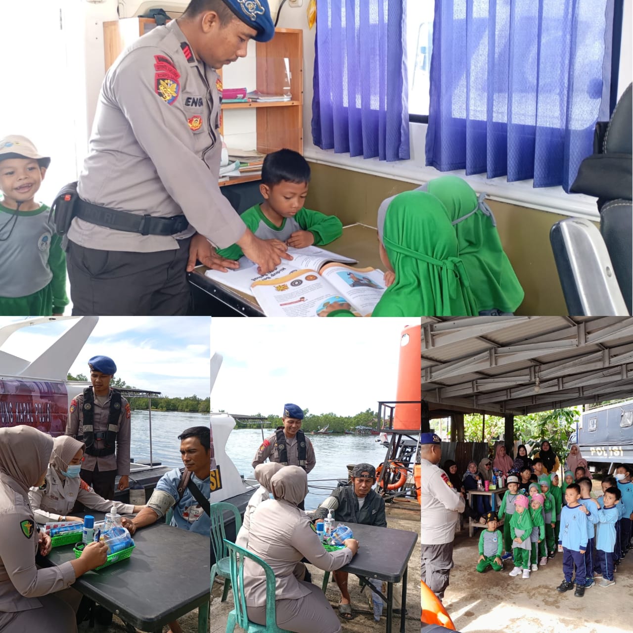 Tingkatkan Literasi dan Kesehatan, Ditpolairud Polda Bengkulu Hadirkan Perpustakaan dan Klinik Terapung