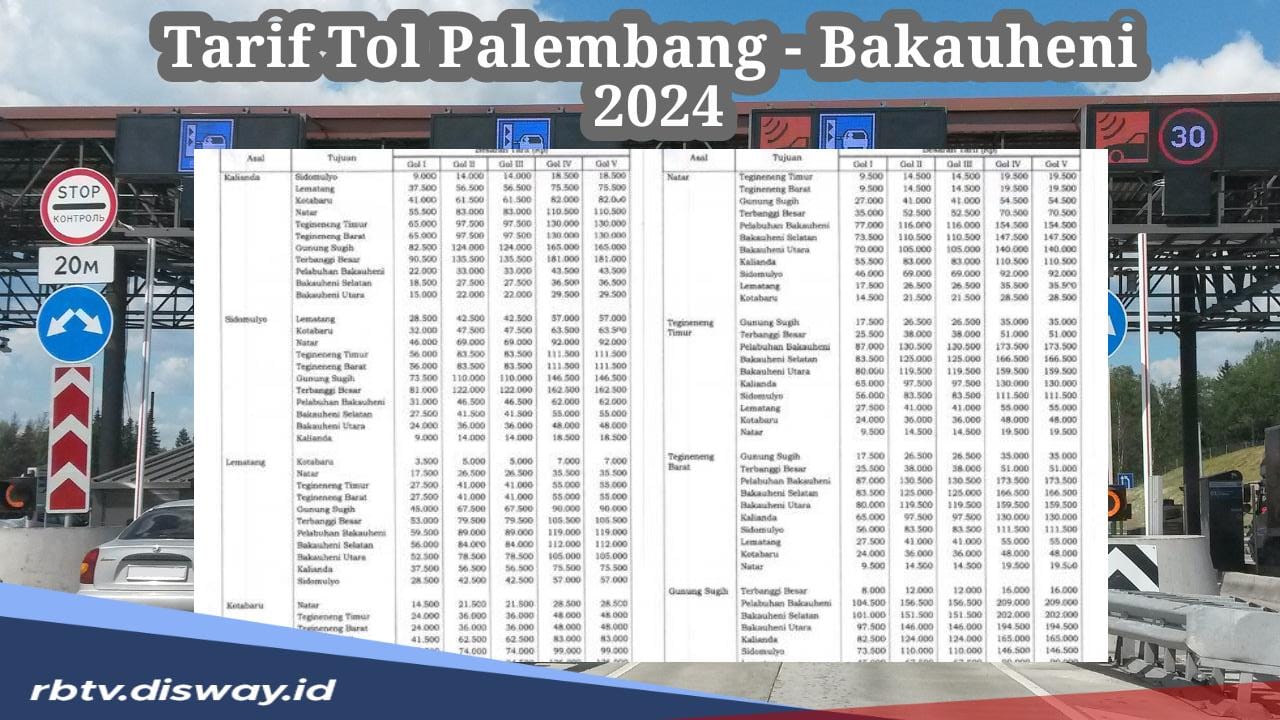 Jarak 3 Jam Bisa PP Palembang-Bakauheni, Segini Tarif Tol yang Harus Dibayar Berdasarkan Golongan Kendaraan