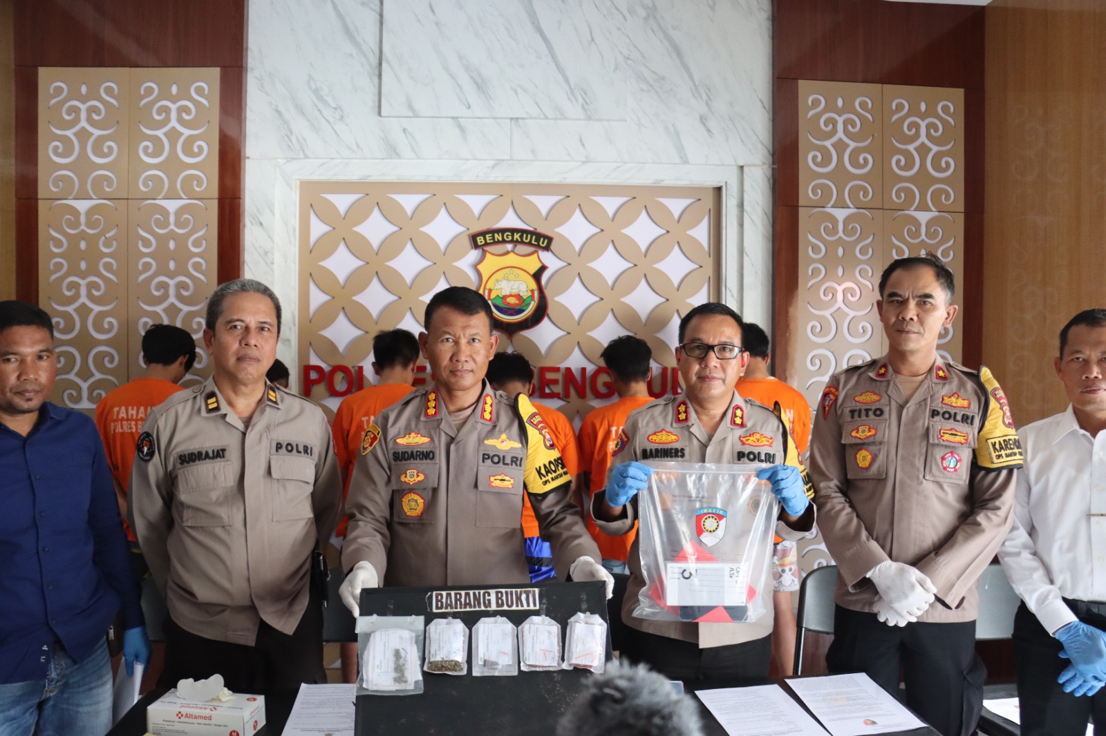 Polresta Bengkulu Tangkap 4 Pelaku Kasus Narkotika, 3 Diantaranya Residivis