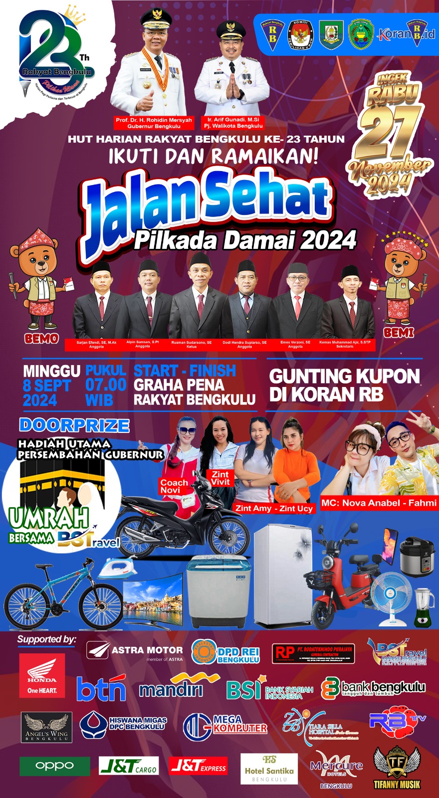 Jalan Sehat HUT RB ke-23, Ada Umroh Gratis, Sepeda Motor dan Puluhan Doorprize Menarik