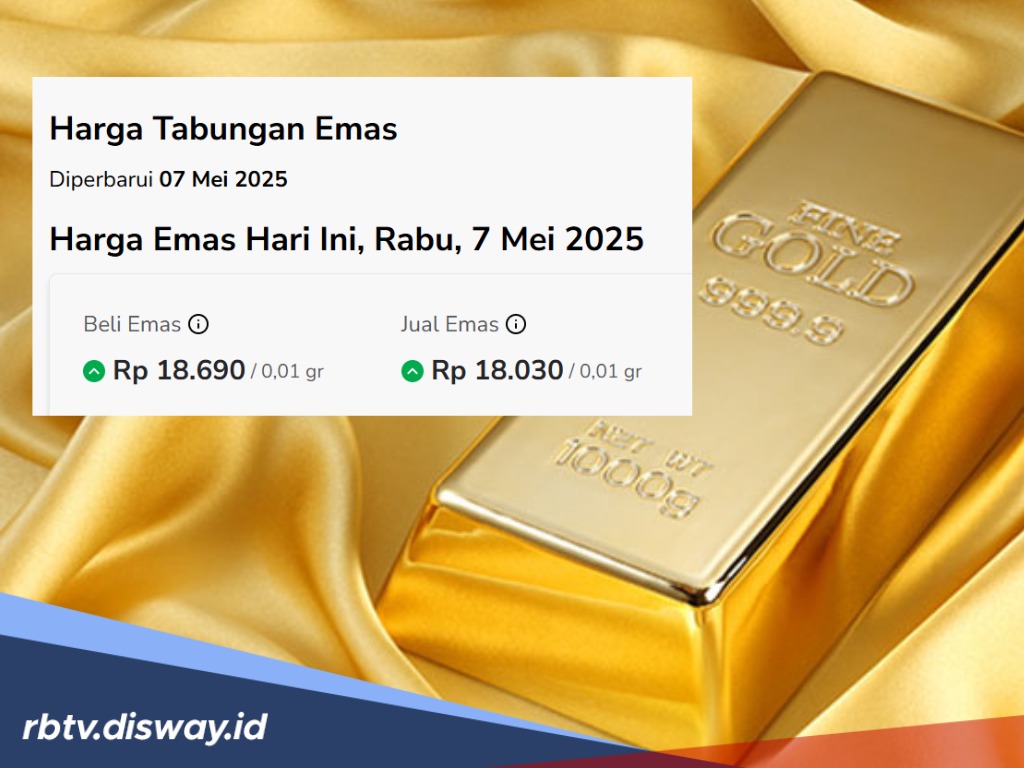 Harga Emas Hari Ini 7 Mei 2025 Kembali Naik, Antam Pegadaian Dekati Rp 2,1 Juta Per Gram