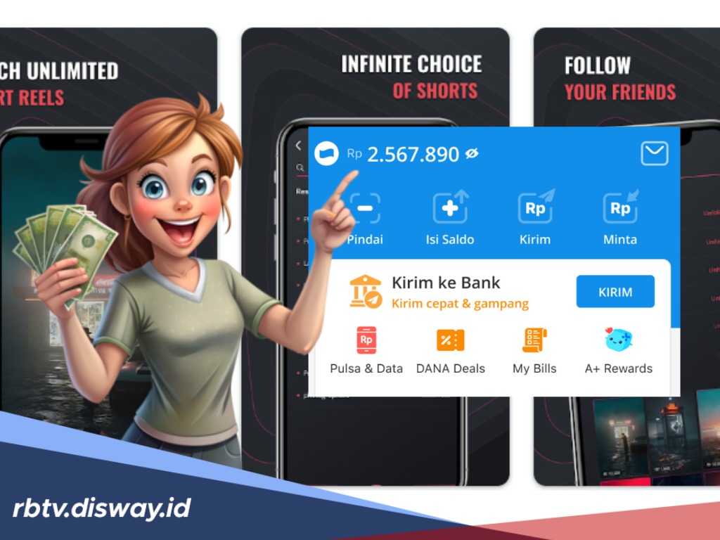 Aplikasi Penghasil Saldo DANA Gratis Nonton Video Dibayar Dolar, Bukan TikTok