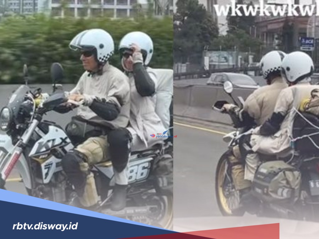 Jadi Viral, Pasangan Bule Ini Masuk Tol Naik Motor Trail Kawasaki
