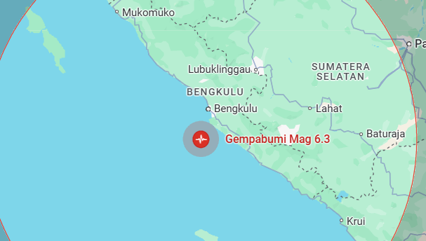 Gempa 6,3 SR Guncang Bengkulu Hari Ini, Warga Berhamburan Keluar Rumah
