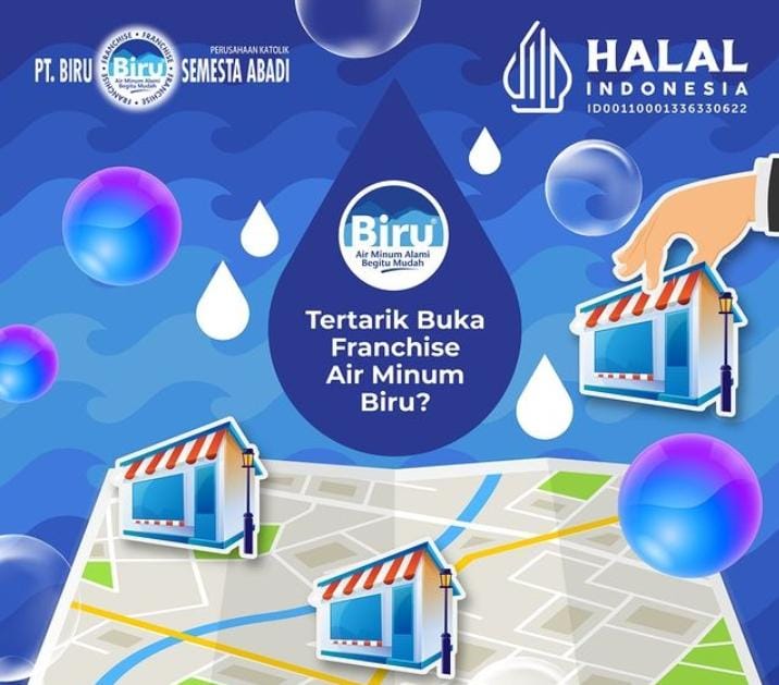 Penguasa Air Minum, Segini Biaya Franchise Isi Ulang Air Minum Biru, Peluang Usaha Menjanjikan?