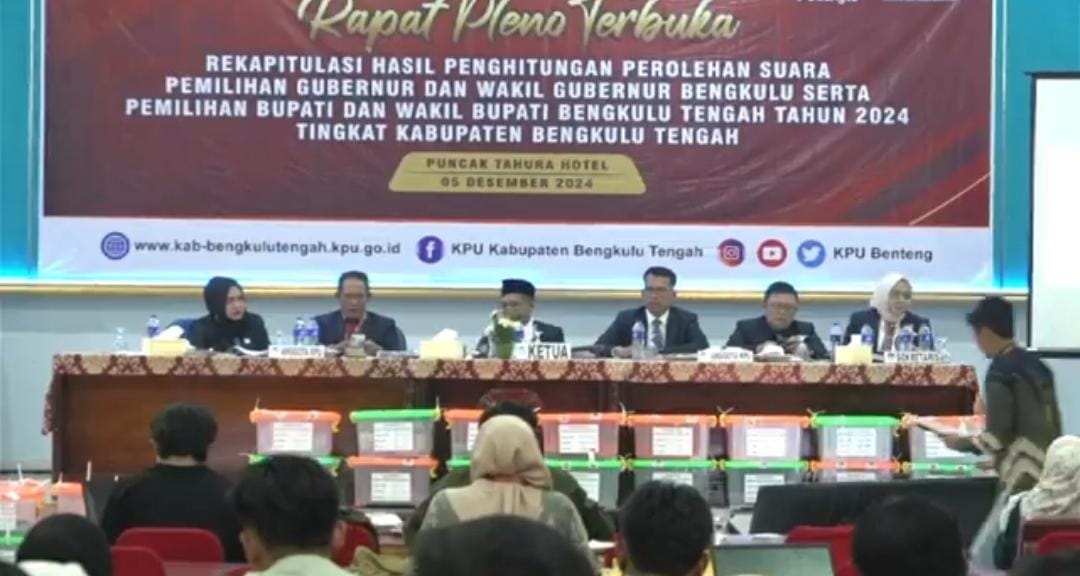 Pleno Penetapan Bupati Terpilih 2024, Begini Kata Ketua KPU Bengkulu Tengah 