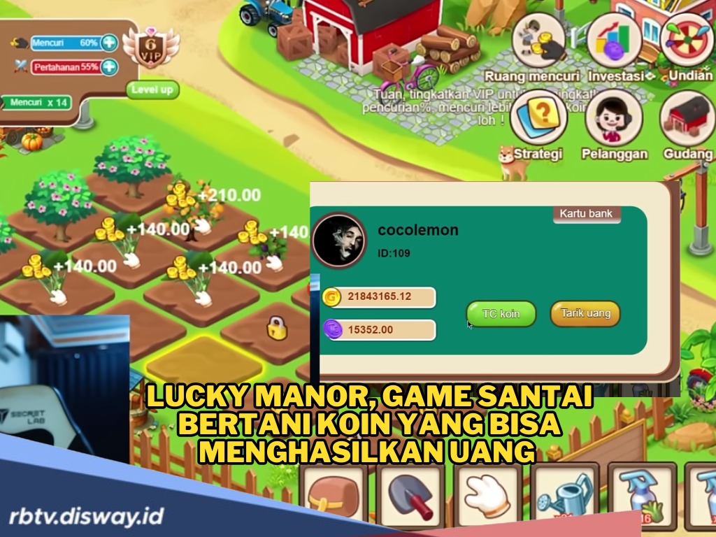 Lucky Manor, Game Santai Bertani Koin yang Bisa Menghasilkan Uang Langsung ke Saldo DANA, Auto Cuan Banget!