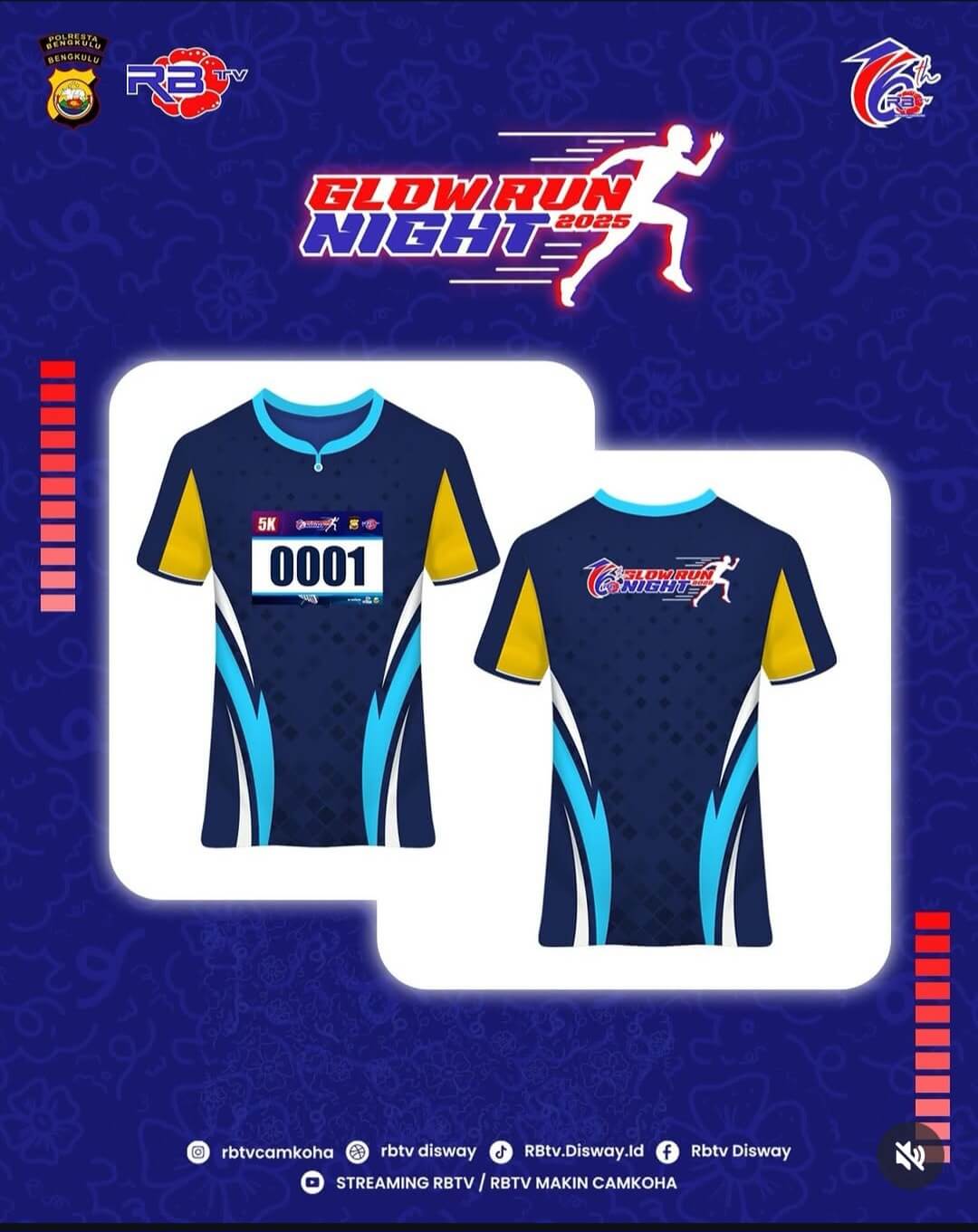 Glow Run Night RBTV X Polresta Bertabur Hadiah, Finisher Perempuan Pertama Dapat Tambahan Hadiah 