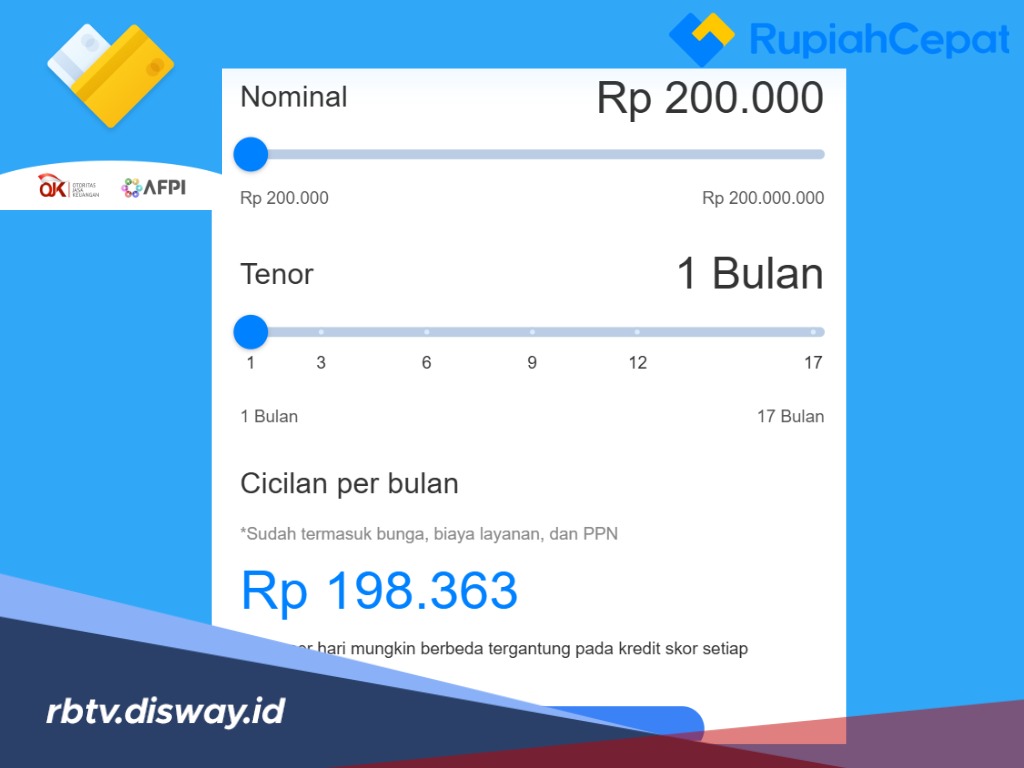 Pinjaman Online Rupiah Cepat, Plafon Rp 200 Juta Bunga Rendah