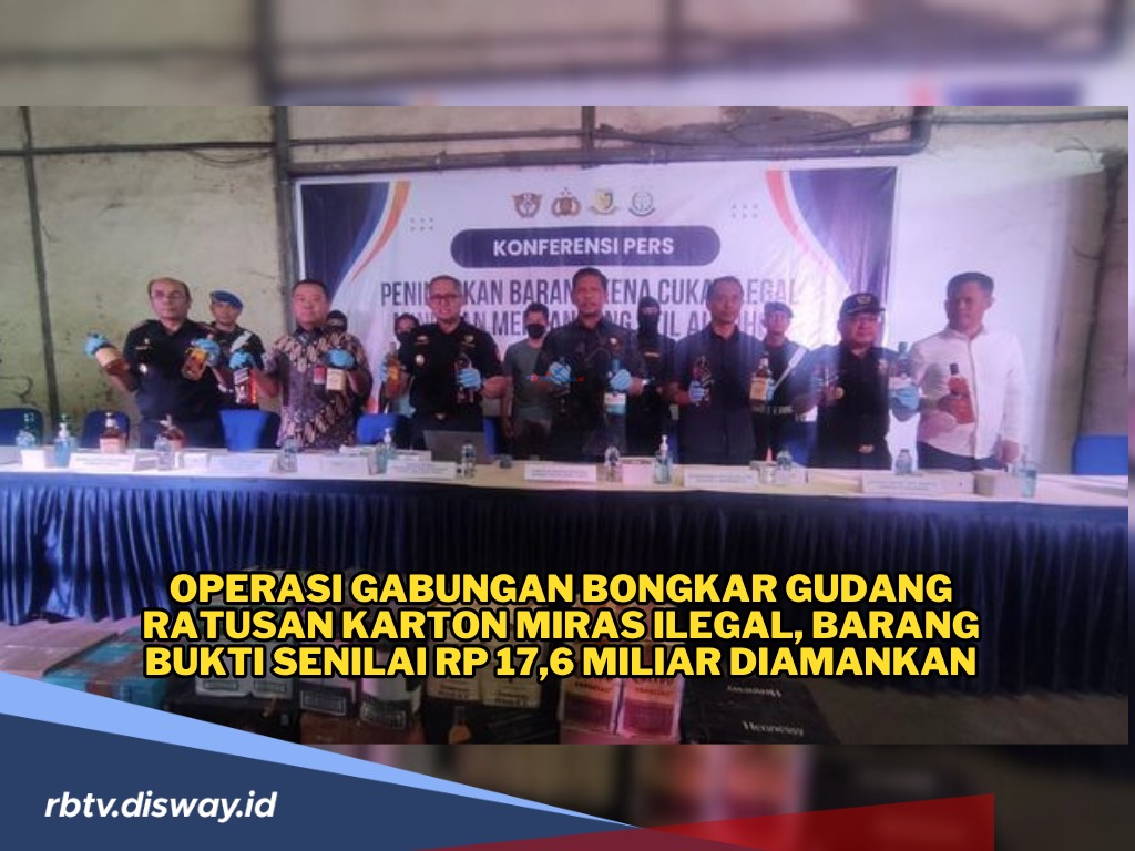 Ribuan Karton Miras Ilegal dan Pita Cukai Palsu Diamankan, 2 Orang Jadi Tersangka 