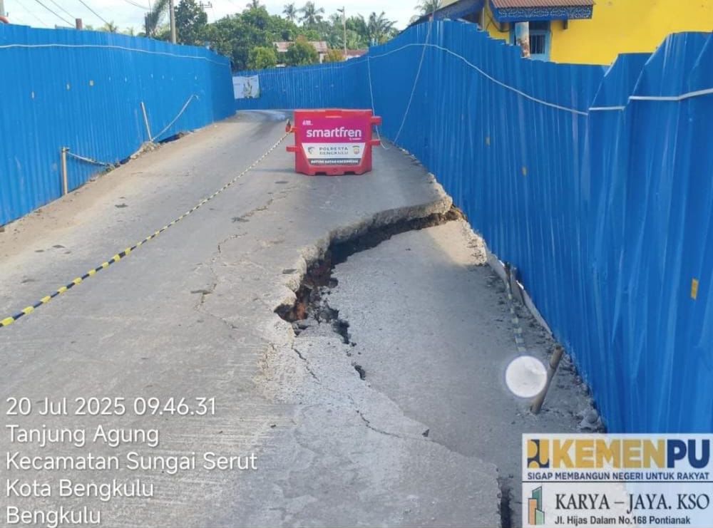 Bukan Tutup Total, Tapi Ada Perbaikan 'Jalan Sementara', Senin Pagi Akses Jalan Tanjung Agung Normal Lagi