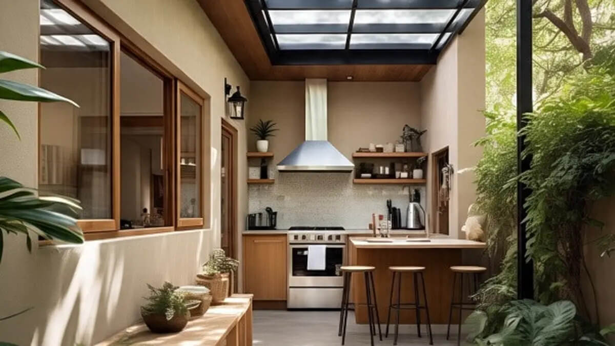 4 Inspirasi Model Dapur Semi Outdoor 2026, Tampak Terang dan Elegan 