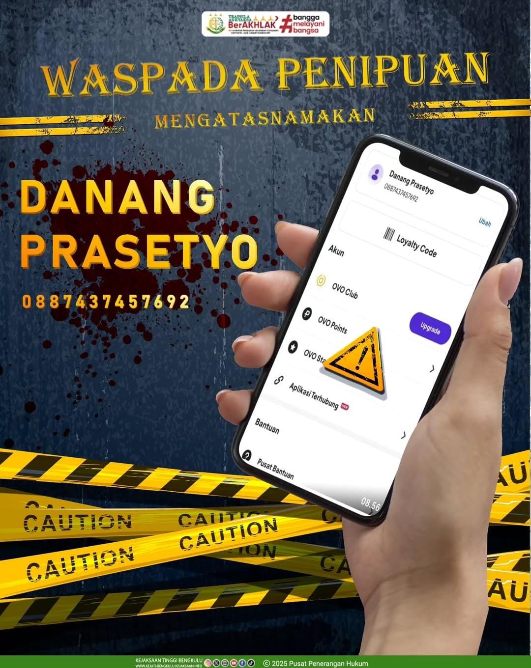 Lagi Tangani Perkara Kakap di Provinsi Bengkulu, Beredar Akun WA Mengatasnamakan Pejabat Kejati Bengkulu