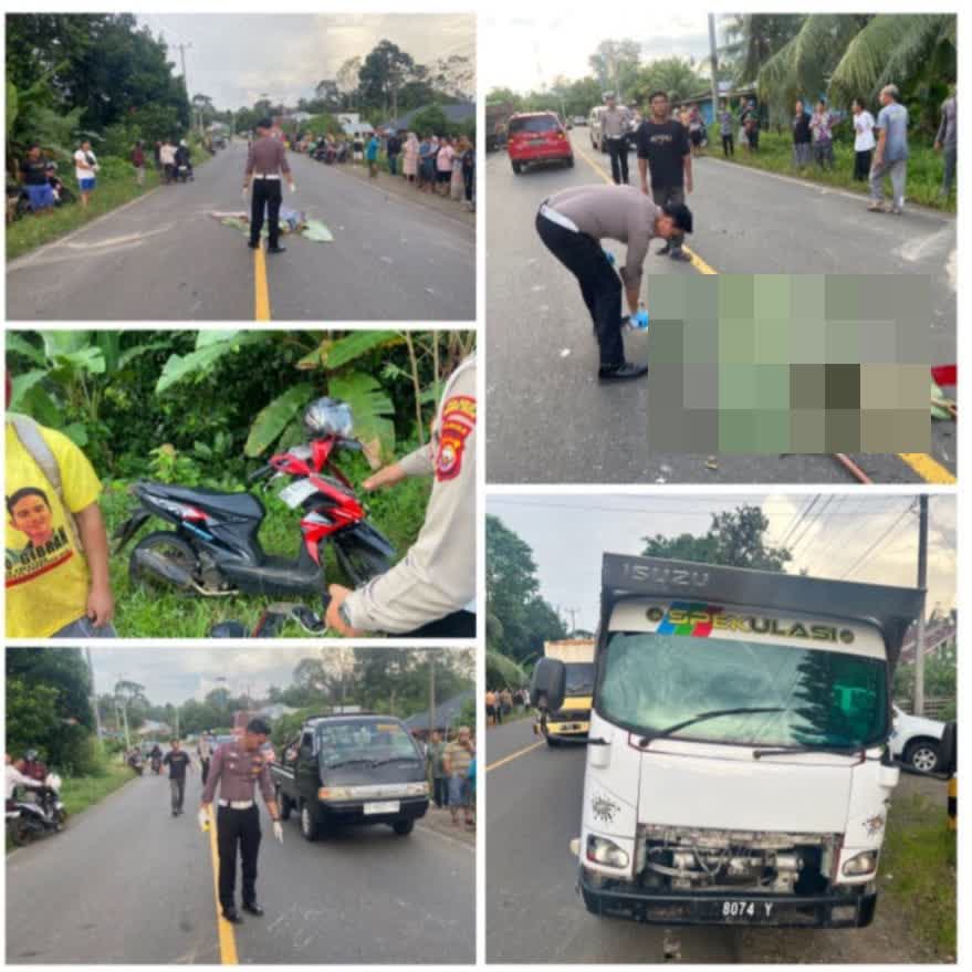 Gagal Menyalip, Buruh Asal Padang Tambak Meninggal Dunia Akibat Dihantam Truk