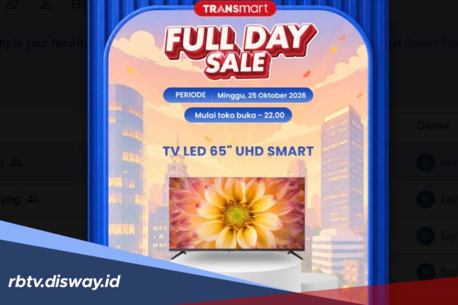 Akhir Bulan, Elektronik Baru! TV LED 65
