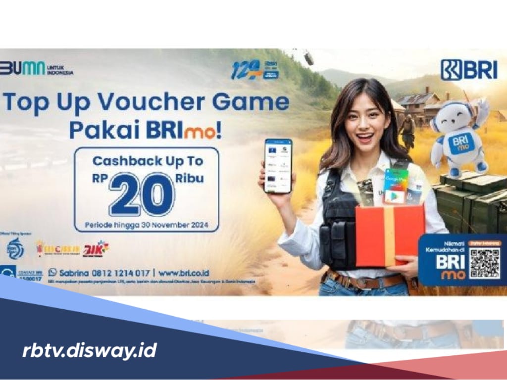 Top Up Voucher Game di BRImo Makin Cuan, Dapatkan Cashback 100 Persen