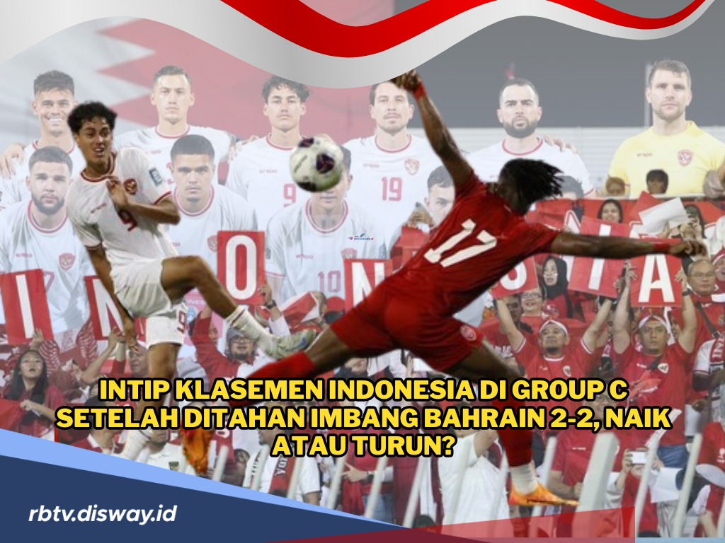 Intip Klasemen Indonesia di Grup C Setelah Ditahan Imbang Bahrain 2-2, Naik atau Turun?