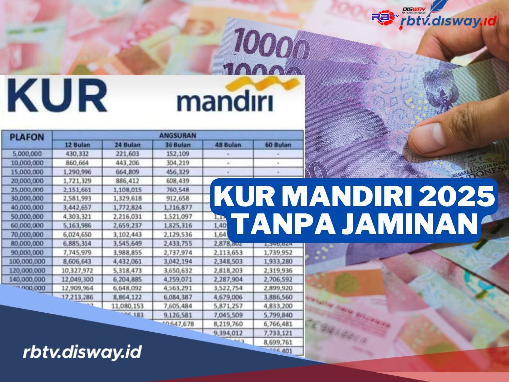 Tabel Angsuran KUR Mandiri Hari Ini, Pinjam Rp 10 Juta Tanpa Jaminan, Tenor 3 Tahun