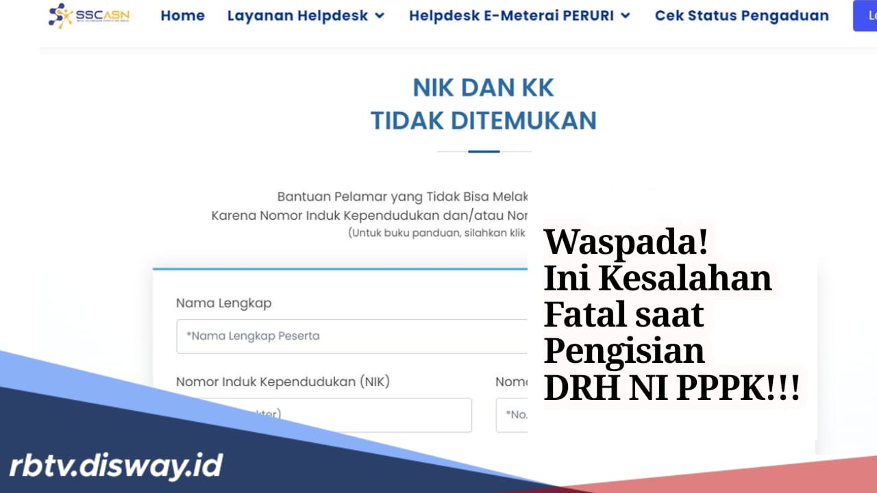 Jangan Lakukan, Ini Kesalahan saat Pengisian DRH NI PPPK, Risikonya Fatal 