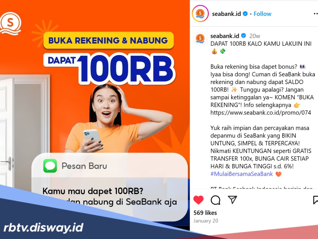 Cara Buka Rekening SeaBank dari HP dan Dapat Bonus Saldo Rp100 Ribu