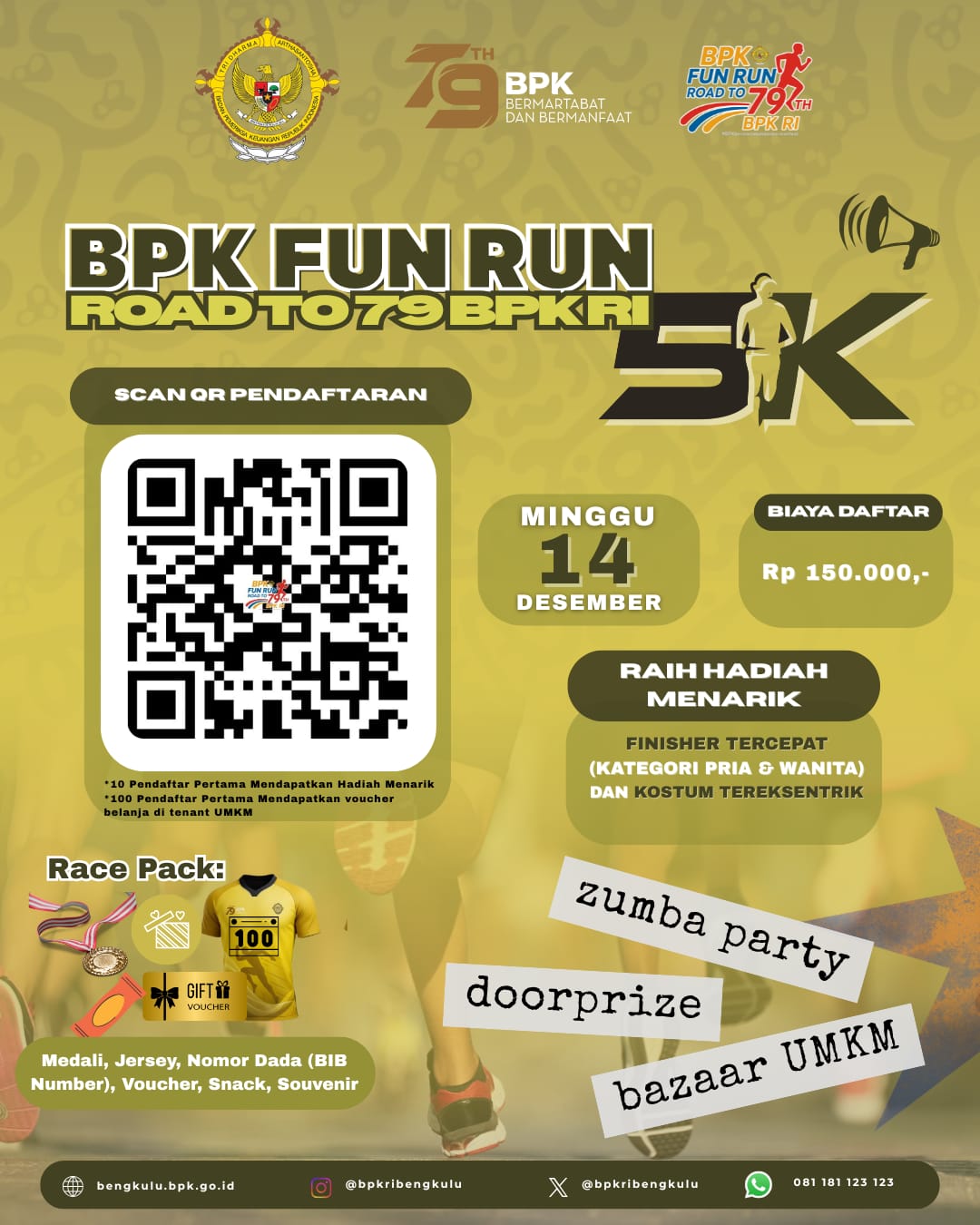 Ratusan Peserta Siap Meriahkan Fun Run 5K HUT BPK ke-79