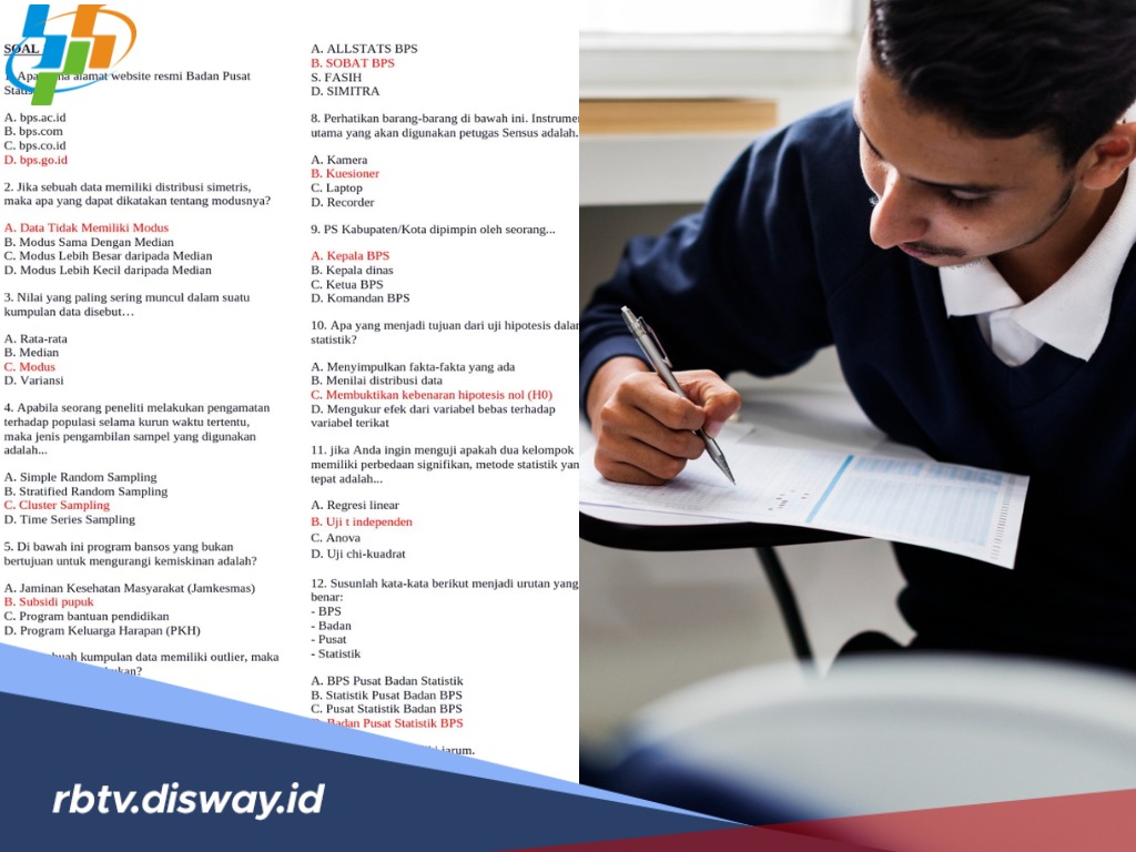 Contoh Soal Matematika, Logika dan Pengetahuan Lapangan Tes Kompetensi Mitra BPS 2026